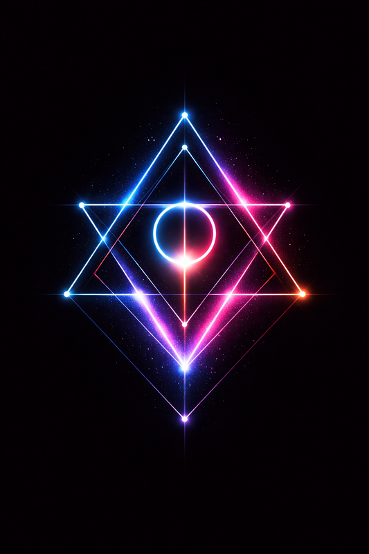 Neon Sacred Geometry – Futuristic Light Symbol